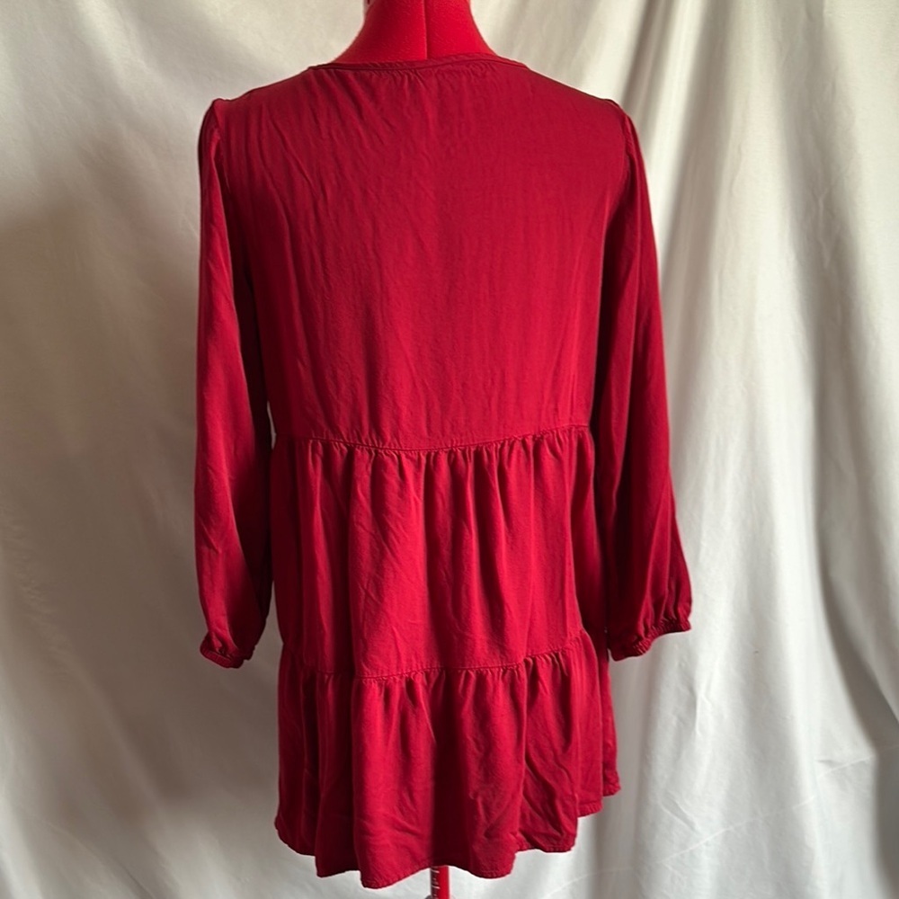 SHEIN Burgundy Buttoned Long Sleeve Dress SM224 - Picture 3 of 7